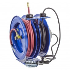 Coxreels C-L350-5016-E Dual Purpose Spring Rewind Reels 3/8inx50ft 300PSI; Incandescent Cage Light 50ft cord 16 AWG